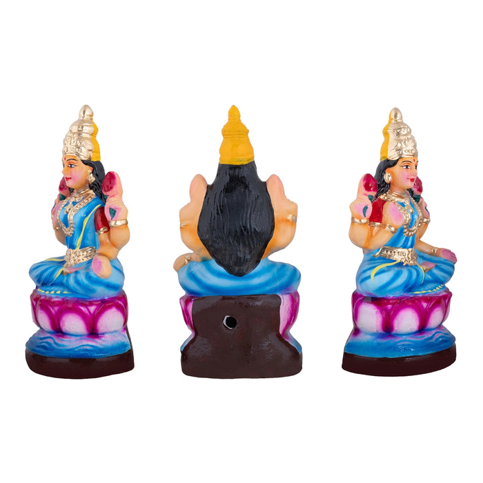 Ashta Lakshmi Clay Golu bommai Set - 9 x 5.5 Inches | Giri Golu Doll/ Navaratri Golu Bommai/ Gombe/ Dasara Doll