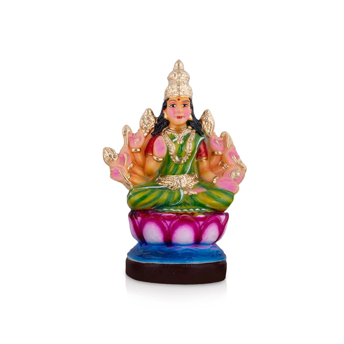 Ashta Lakshmi Clay Golu bommai Set - 9 x 5.5 Inches | Giri Golu Doll/ Navaratri Golu Bommai/ Gombe/ Dasara Doll
