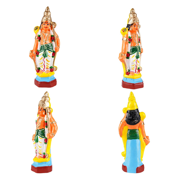 Ramar Clay Golu Bommai Set - 6 x 2.5 Inches | Giri Golu Doll/ Navaratri Golu Bomma/Gombe - Clay Kolu Bommai