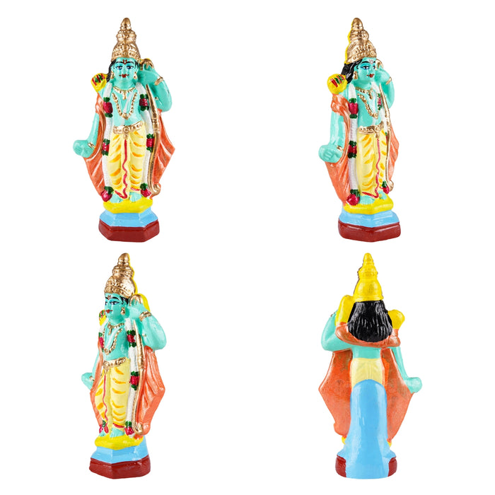 Ramar Clay Golu Bommai Set - 6 x 2.5 Inches | Giri Golu Doll/ Navaratri Golu Bomma/Gombe - Clay Kolu Bommai