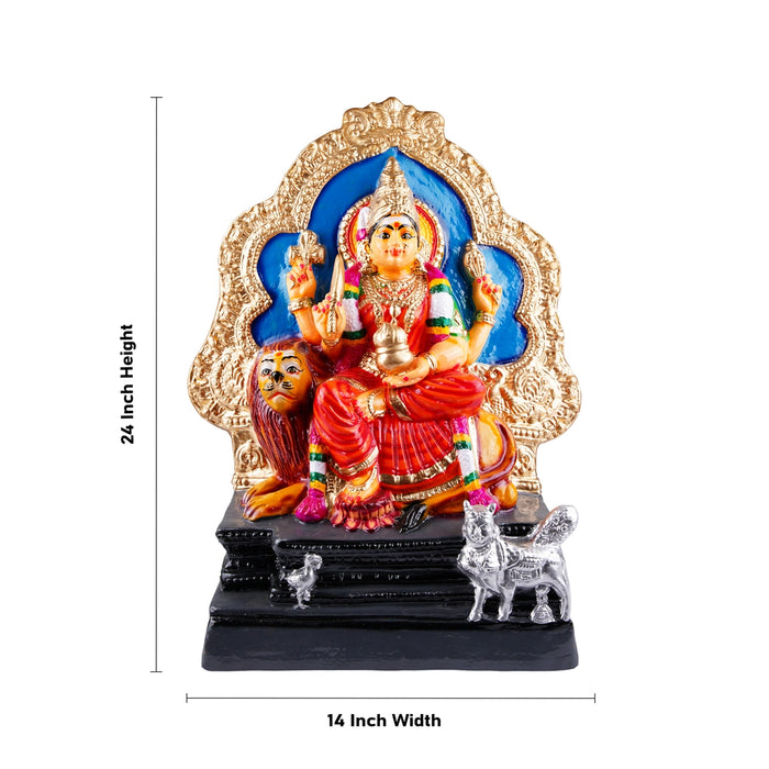 Aadhi Parameshwari Paper Mache Golu Bommai - 24 x 14 Inches | Giri Golu Doll/ Navaratri Golu Bomma/Gombe