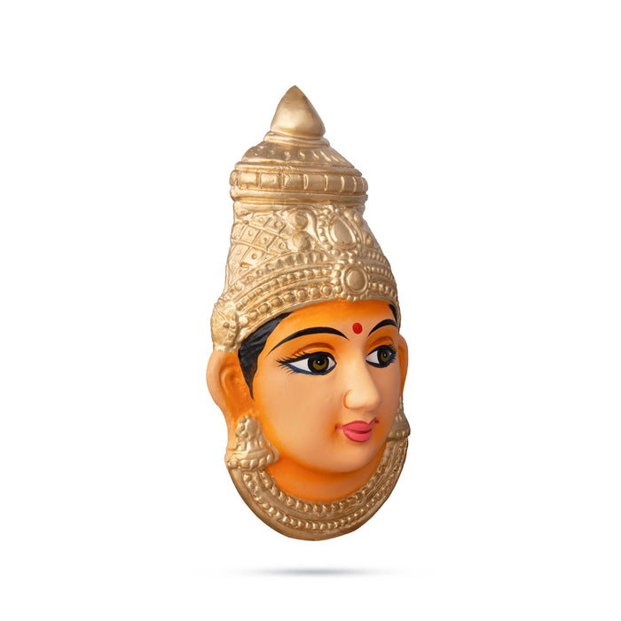 Devi Face Paper Mache Golu Bommai - 9 x 5 Inches | Giri Golu Doll/ Navaratri Golu Bomma/Gombe/Bommai