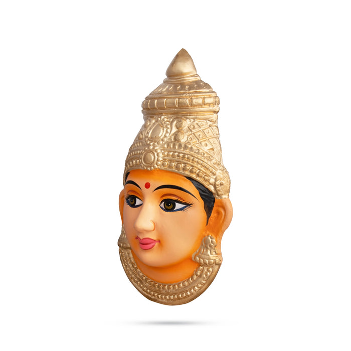 Devi Face Paper Mache Golu Bommai - 9 x 5 Inches | Giri Golu Doll/ Navaratri Golu Bomma/Gombe/Bommai