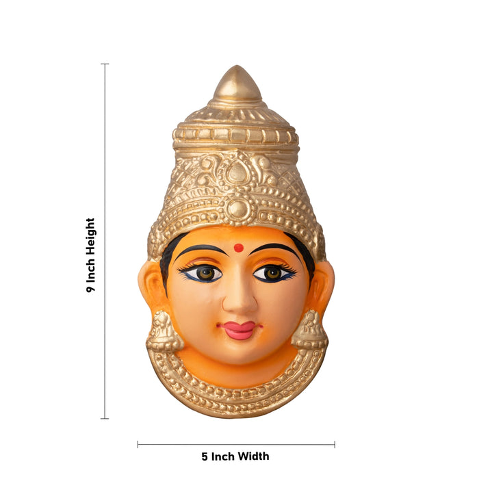 Devi Face Paper Mache Golu Bommai - 9 x 5 Inches | Giri Golu Doll/ Navaratri Golu Bomma/Gombe/Bommai