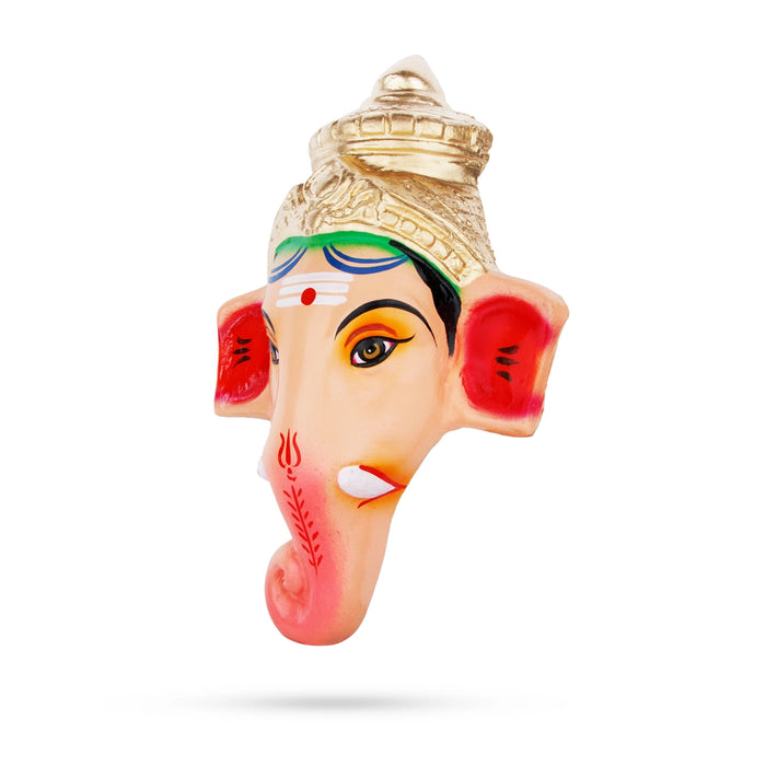 Ganesh Murti Face Paper Mache Golu Bommai - 11 x 6 Inches | Giri Golu Doll/ Navaratri Golu Bomma/ Gombe/Bommai - Paper Mache Kolu Bommai