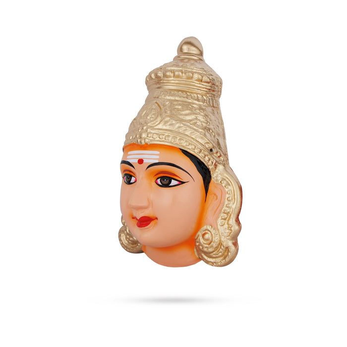 Murugan Murti Face Paper Mache Golu Bommai - 9 x 5 Inches | Giri Golu Doll/ Navaratri Golu Bomma/ Gombe/Bommai - Paper Mache Kolu Bommai