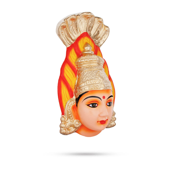 Karumariamman Face Paper Mache Golu Bommai - 12 x 6 Inches | Giri Golu Doll/ Navaratri Golu Bomma/Gombe/Bommai - Paper Mache Kolu Bommai