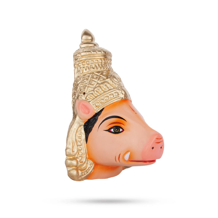 Varahi Murti Face Paper Mache Golu Bommai - 8 x 3 Inches | Giri Golu Doll/ Navaratri Golu Bomma/ Gombe/ Bommai - Paper Mache Kolu Bommai