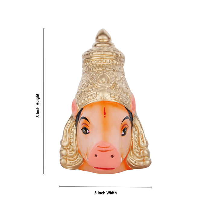 Varahi Murti Face Paper Mache Golu Bommai - 8 x 3 Inches | Giri Golu Doll/ Navaratri Golu Bomma/ Gombe/ Bommai - Paper Mache Kolu Bommai