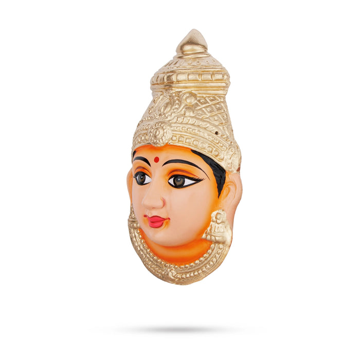 Devi Face Paper Mache Golu Bommai - 8.5 x 5 Inches | Giri Golu Doll/ Navaratri Golu Bomma/ Gombe/ Bommai - Paper Mache Kolu Bommai