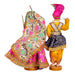 Dandiya Dancing Doll Cloth Golu Bommai Pair - 12 x 7 Inches | Giri Golu Doll/ Navaratri Golu Bomma/Gombe - Cloth Kolu Bommai