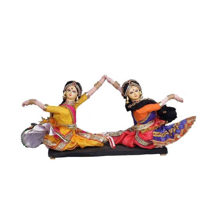 Dancing Doll Cloth Golu Bommai Pair | Giri Golu Doll/ Navaratri Golu Bomma/Gombe/Bommai - Cloth Kolu Bommai
