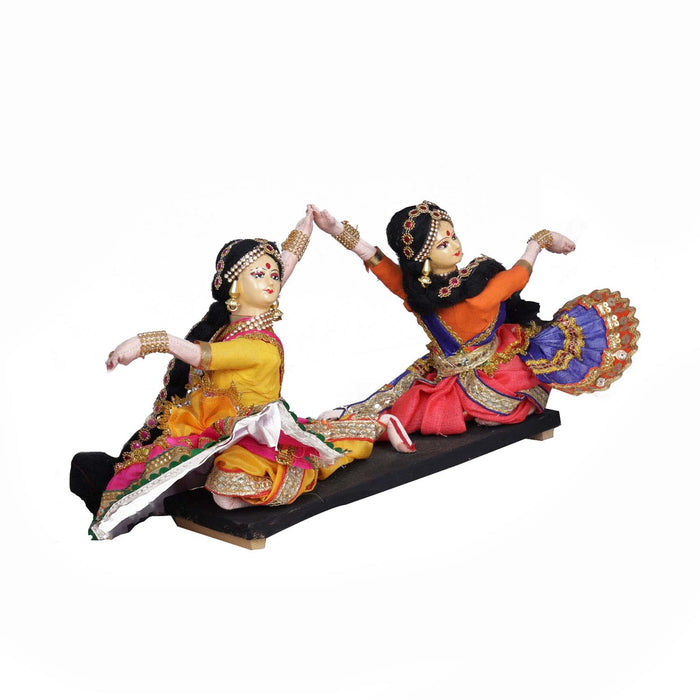 Dancing Doll Cloth Golu Bommai Pair | Giri Golu Doll/ Navaratri Golu Bomma/Gombe/Bommai - Cloth Kolu Bommai