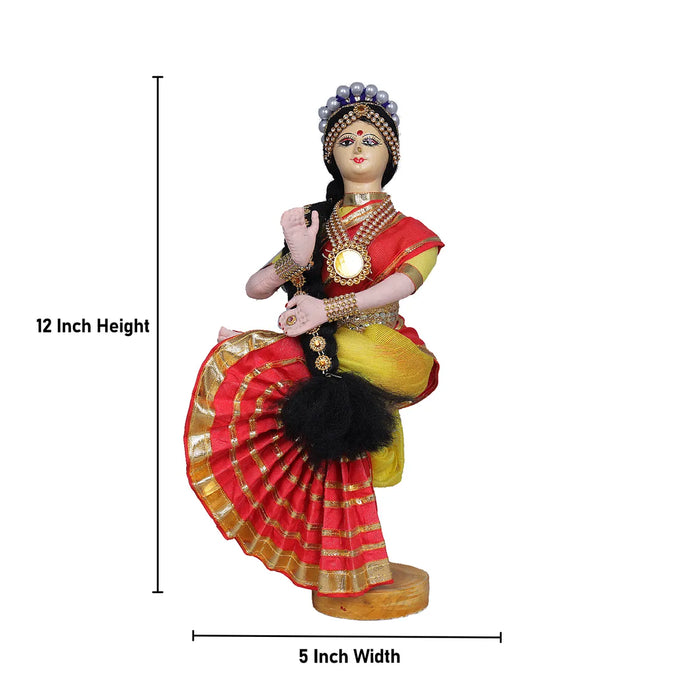 Bharata Natyam Pair Golu Bommai - 12 inches |Golu Doll / Navaratri Golu Bomma / Gombe / Bommai - Plastic Bommai