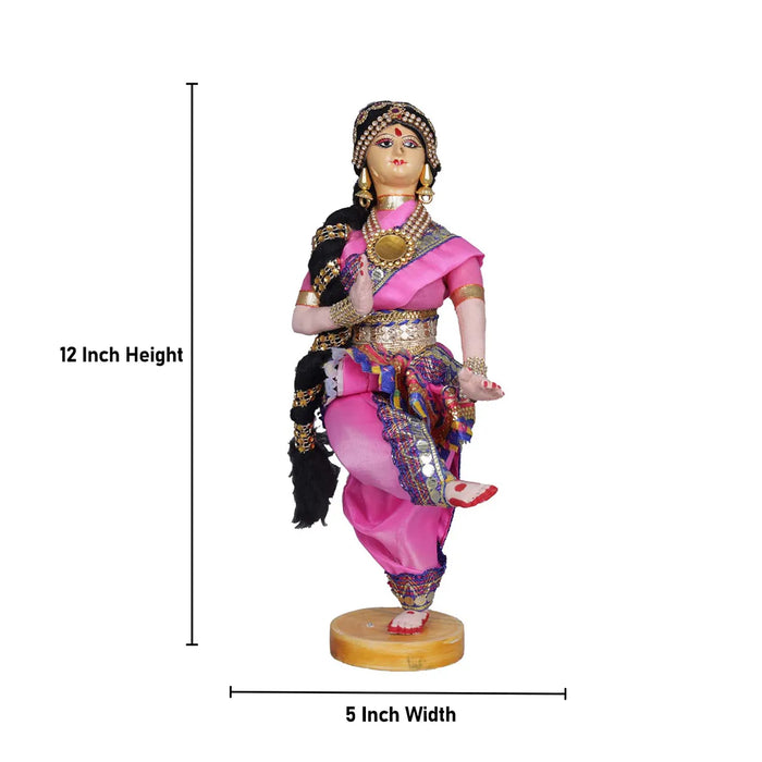 Bharata Natyam Pair Golu Bommai - 12 inches |Golu Doll / Navaratri Golu Bomma / Gombe / Bommai - Plastic Bommai