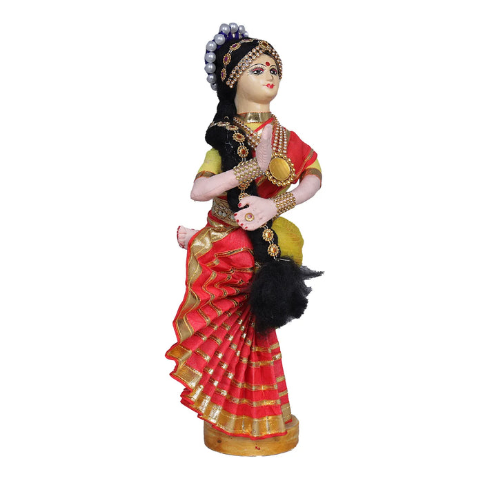 Bharata Natyam Pair Golu Bommai - 12 inches |Golu Doll / Navaratri Golu Bomma / Gombe / Bommai - Plastic Bommai