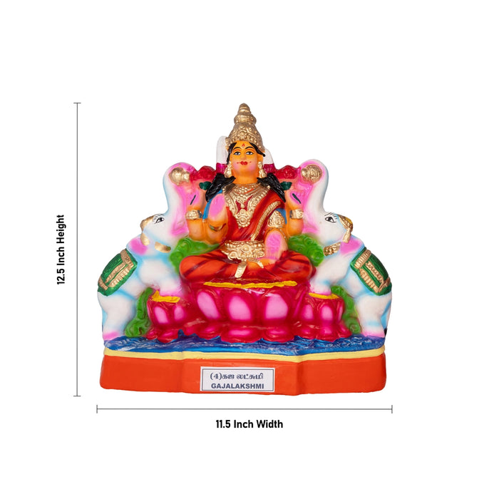 Ashta Lakshmi Clay Golu bommai Set - 12.5 x 11.5 Inches | Giri Golu Doll/ Navaratri Golu Bommai/ Gombe