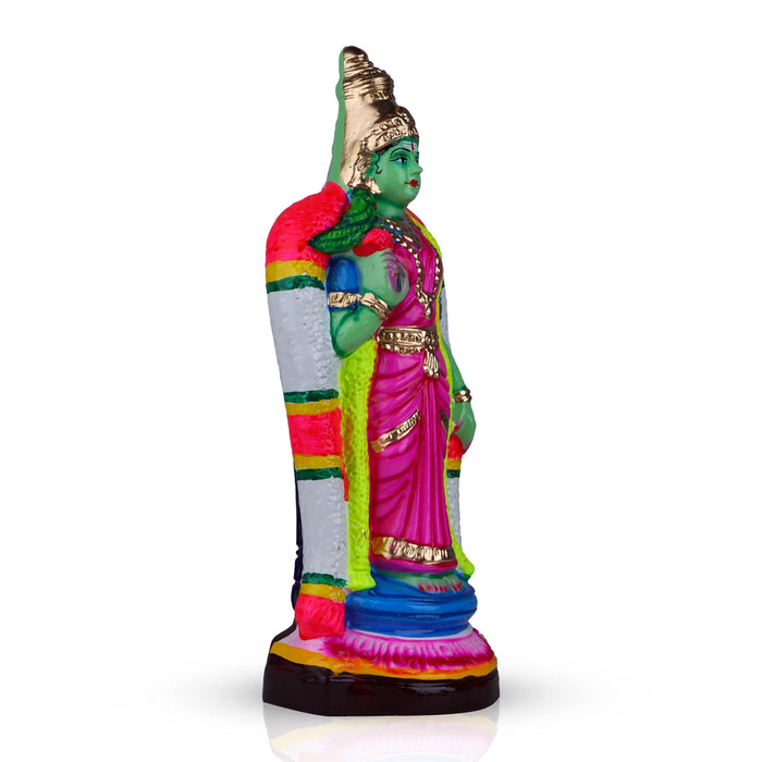Meenakshi Amman Statue Paper Mache Golu Bommai - 16 X 6 Inches | Giri Golu Doll/ Navaratri Golu Bommai/ Gombe - Paper Mache Kolu Bommai