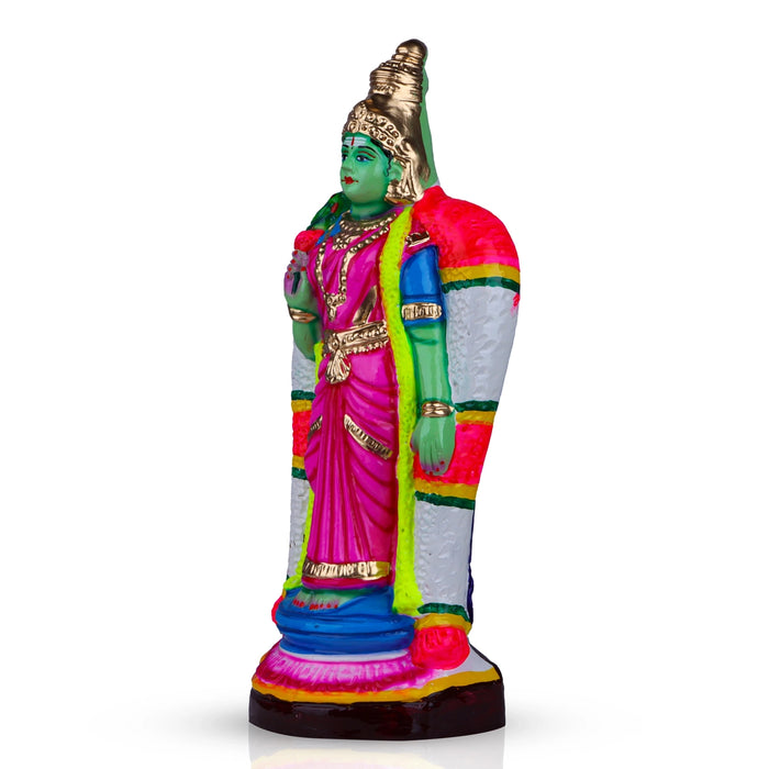 Meenakshi Amman Statue Paper Mache Golu Bommai - 16 X 6 Inches | Giri Golu Doll/ Navaratri Golu Bommai/ Gombe - Paper Mache Kolu Bommai