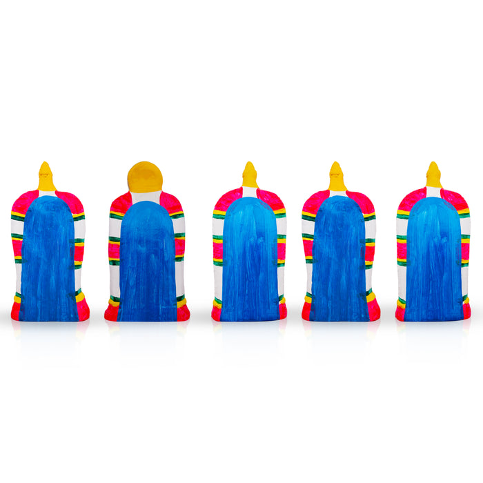 5 Suvai Perumal Paper Mache Golu Bommai Set - 9 x 5 Inches | Giri Golu Doll/ Navaratri Golu Bomma/ Gombe/ Bommai - Paper Mache Kolu Bommai