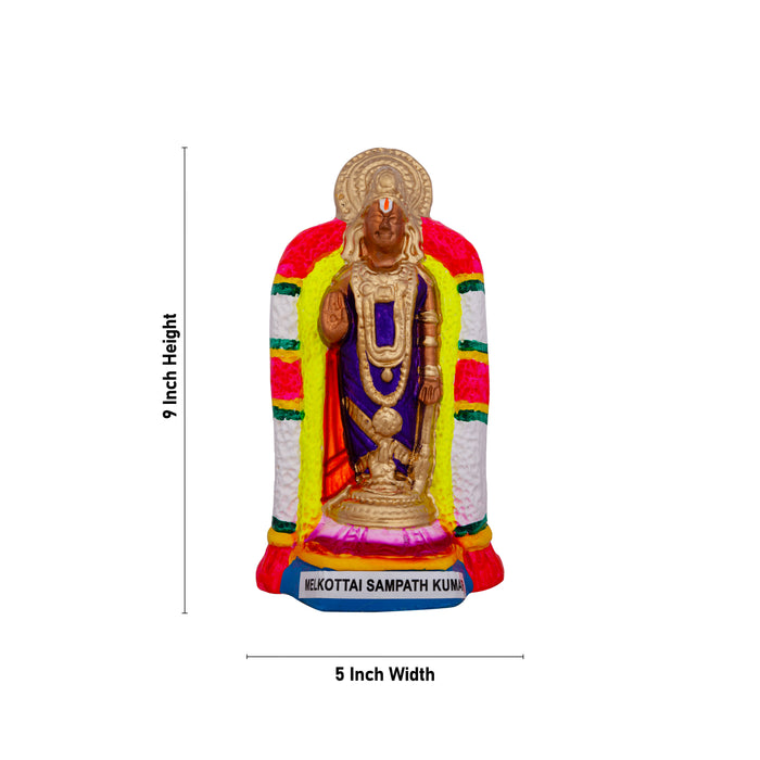 5 Suvai Perumal Paper Mache Golu Bommai Set - 9 x 5 Inches | Giri Golu Doll/ Navaratri Golu Bomma/ Gombe/ Bommai - Paper Mache Kolu Bommai
