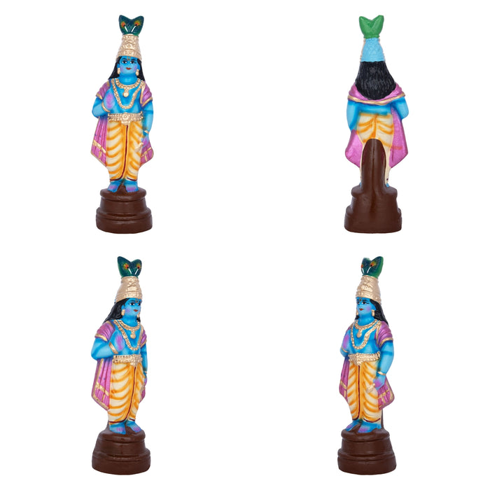 Dasavatharam Clay Golu Bommai Set - 10 x 3.5 Inches | Giri Golu Doll/ Navaratri Golu Bomma/ Gombe/ Bommai - Clay Kolu Bommai