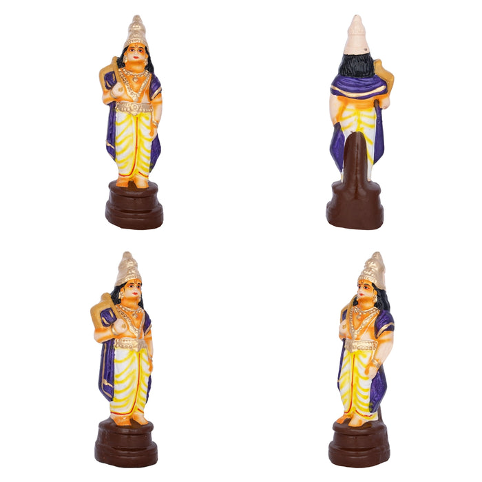 Dasavatharam Clay Golu Bommai Set - 10 x 3.5 Inches | Giri Golu Doll/ Navaratri Golu Bomma/ Gombe/ Bommai - Clay Kolu Bommai