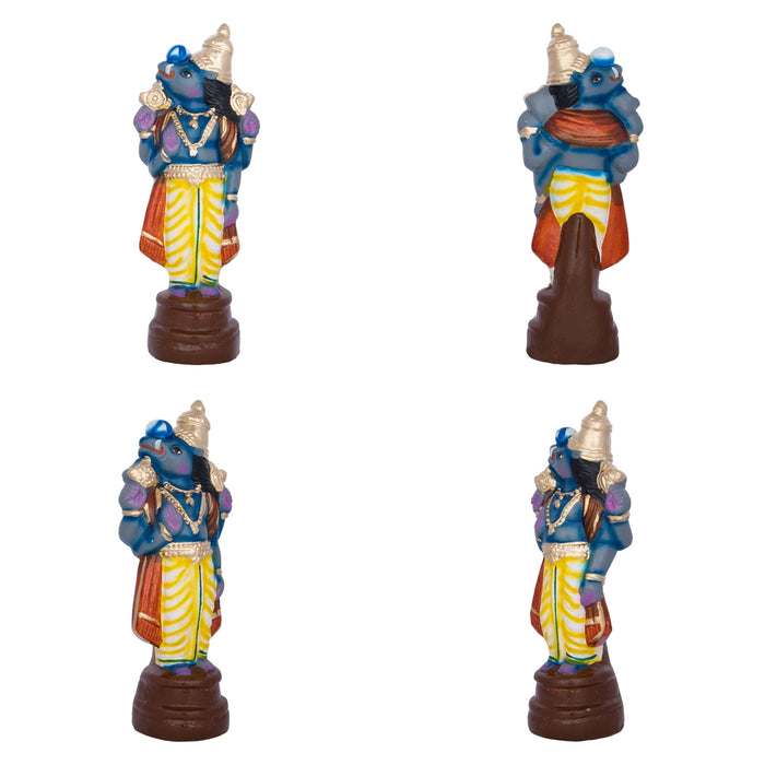 Dasavatharam Clay Golu Bommai Set - 10 x 3.5 Inches | Giri Golu Doll/ Navaratri Golu Bomma/ Gombe/ Bommai - Clay Kolu Bommai