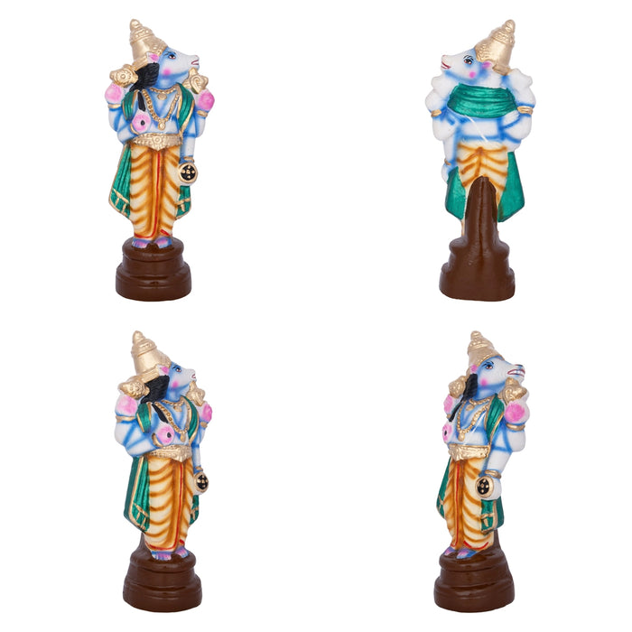Dasavatharam Clay Golu Bommai Set - 10 x 3.5 Inches | Giri Golu Doll/ Navaratri Golu Bomma/ Gombe/ Bommai - Clay Kolu Bommai