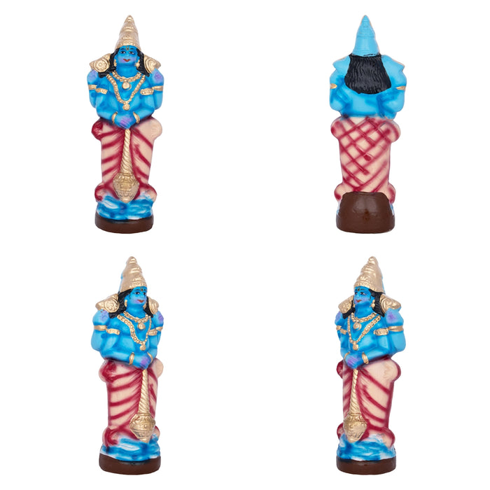 Dasavatharam Clay Golu Bommai Set - 10 x 3.5 Inches | Giri Golu Doll/ Navaratri Golu Bomma/ Gombe/ Bommai - Clay Kolu Bommai