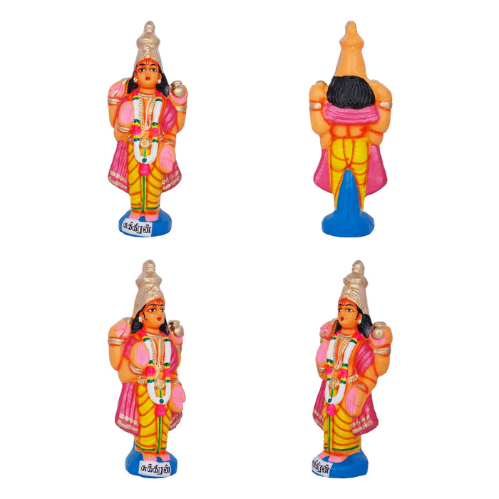 Navagraham Clay Golu Bommai Set - 10 x 3.5 Inches | Giri Golu Doll/ Navaratri Golu Bomma/ Gombe/ Bommai - Clay Kolu Bommai