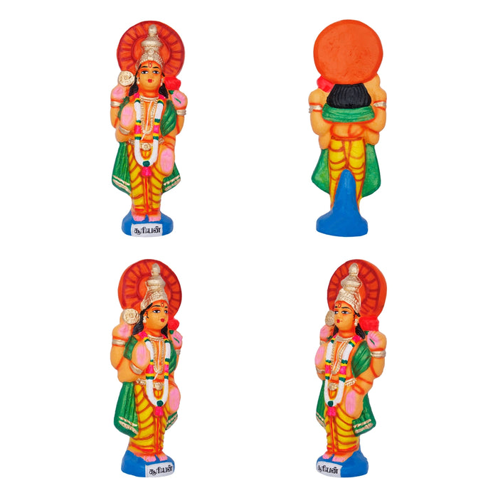 Navagraham Clay Golu Bommai Set - 10 x 3.5 Inches | Giri Golu Doll/ Navaratri Golu Bomma/ Gombe/ Bommai - Clay Kolu Bommai