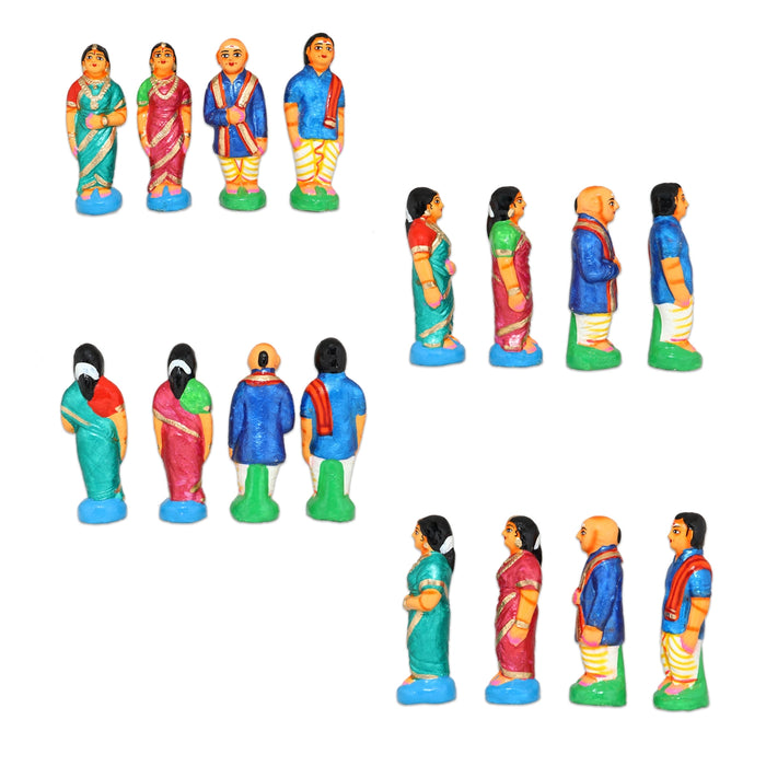 Marriage Clay Golu Bommai Set - 7 x 2.5 Inches | Giri Golu Bommai/ Navaratri Golu Doll / Gombe / Bomma