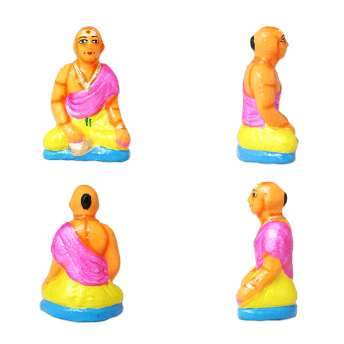 Marriage Clay Golu Bommai Set - 7 x 2.5 Inches | Giri Golu Bommai/ Navaratri Golu Doll / Gombe / Bomma