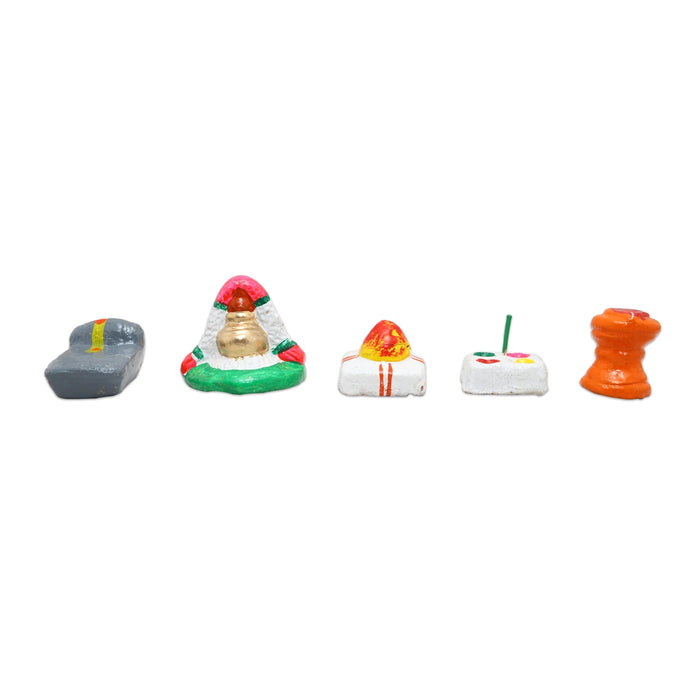 Marriage Clay Golu Bommai Set - 7 x 2.5 Inches | Giri Golu Bommai/ Navaratri Golu Doll / Gombe / Bomma