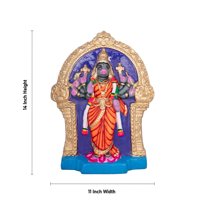 Varahi Amman Statue Paper Mache Golu Bommai - 14 X 11 Inches | Giri Golu Doll/ Navaratri Golu Bommai/ Gombe - Paper Mache Kolu Bommai
