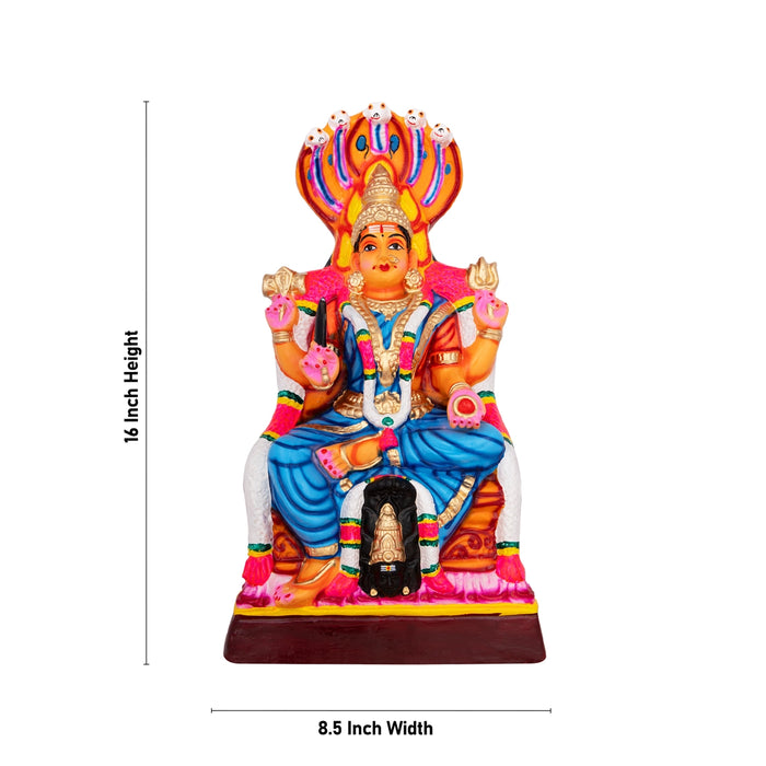 Karumariamman Statue Paper Mache Golu Bommai - 16 X 8.5 Inches | Giri Golu Doll/ Navaratri Golu Bommai/ Gombe - Paper Mache Kolu Bommai