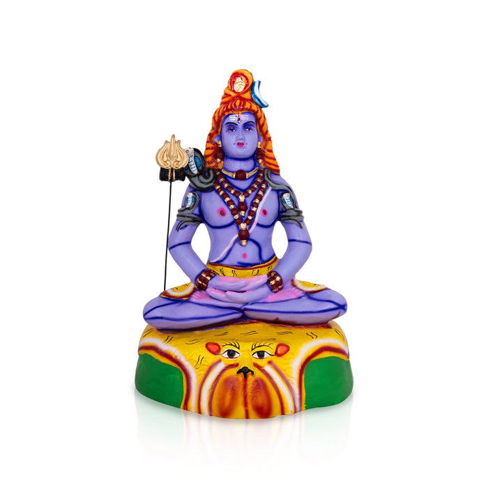 Shivan Statue Paper Mache Golu Bommai - 18 x 11 Inches | Giri Golu Doll/ Navaratri Golu Bomma/ Gombe/ Bommai