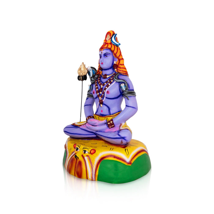 Shivan Statue Paper Mache Golu Bommai - 18 x 11 Inches | Giri Golu Doll/ Navaratri Golu Bomma/ Gombe/ Bommai