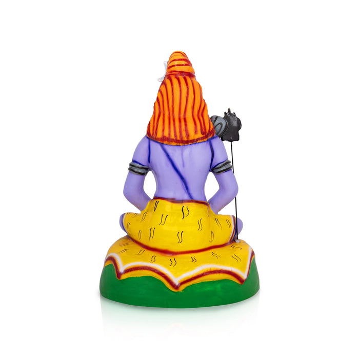 Shivan Statue Paper Mache Golu Bommai - 18 x 11 Inches | Giri Golu Doll/ Navaratri Golu Bomma/ Gombe/ Bommai