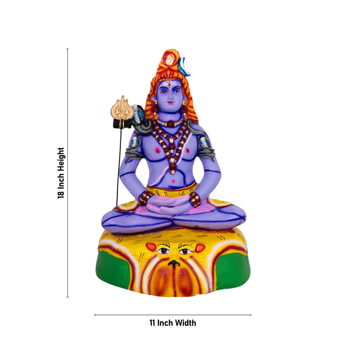 Shivan Statue Paper Mache Golu Bommai - 18 x 11 Inches | Giri Golu Doll/ Navaratri Golu Bomma/ Gombe/ Bommai
