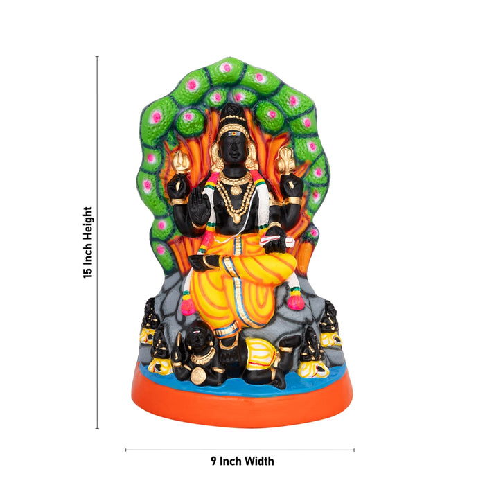 Dakshinamurthy Vigraham Paper Mache Golu Bommai - 15 X 9 Inches | Giri Golu Doll/ Navaratri Golu Bommai/ Gombe - Paper Mache Kolu Bommai
