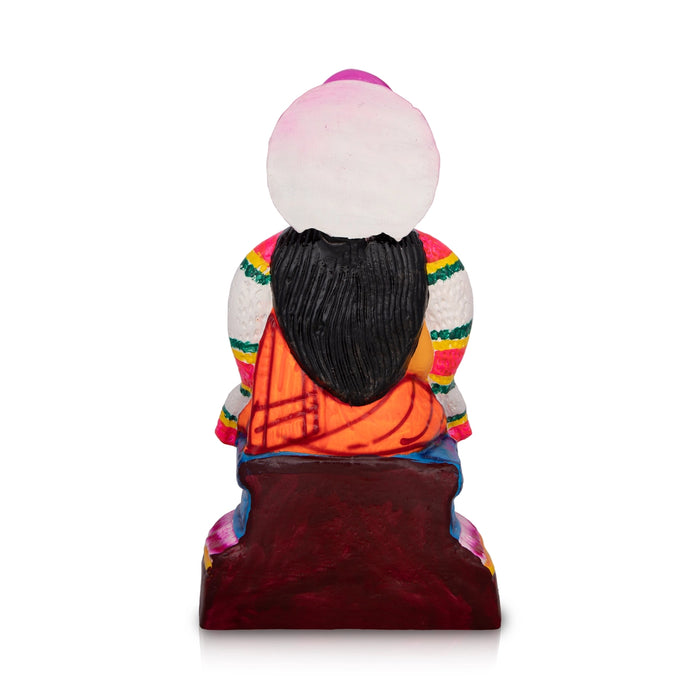 Annapurna Devi Paper Mache Golu Bommai - 14 x 7 Inches | Giri Golu Doll/ Navaratri Golu Bomma/ Gombe/ Bommai - Paper Mache Kolu Bommai