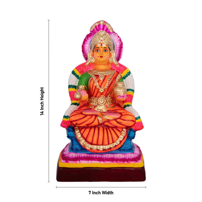 Annapurna Devi Paper Mache Golu Bommai - 14 x 7 Inches | Giri Golu Doll/ Navaratri Golu Bomma/ Gombe/ Bommai - Paper Mache Kolu Bommai
