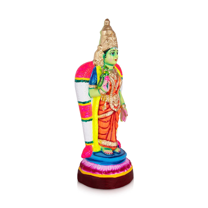 Meenakshi Amman Statue Paper Mache Golu Bommai - 17 x 6 Inches | Giri Golu Doll/ Navaratri Golu Bomma/Gombe - Paper Mache Kolu Bommai