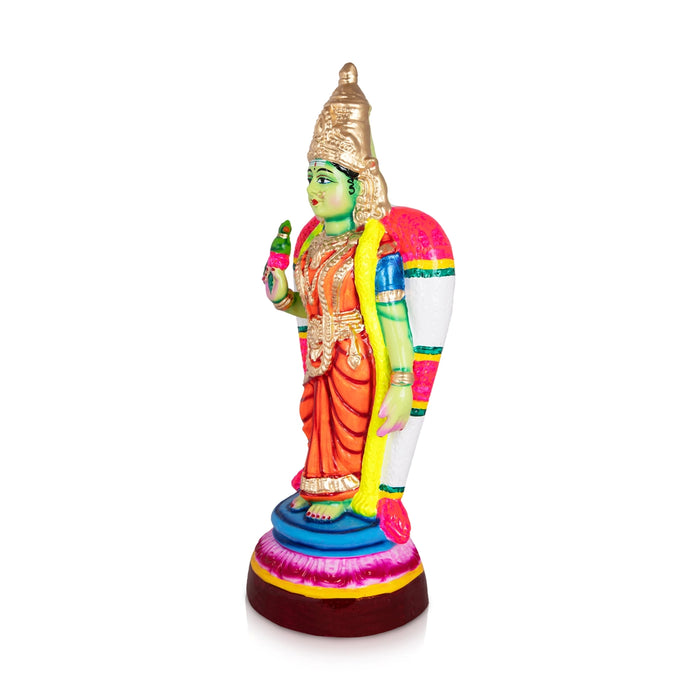 Meenakshi Amman Statue Paper Mache Golu Bommai - 17 x 6 Inches | Giri Golu Doll/ Navaratri Golu Bomma/Gombe - Paper Mache Kolu Bommai