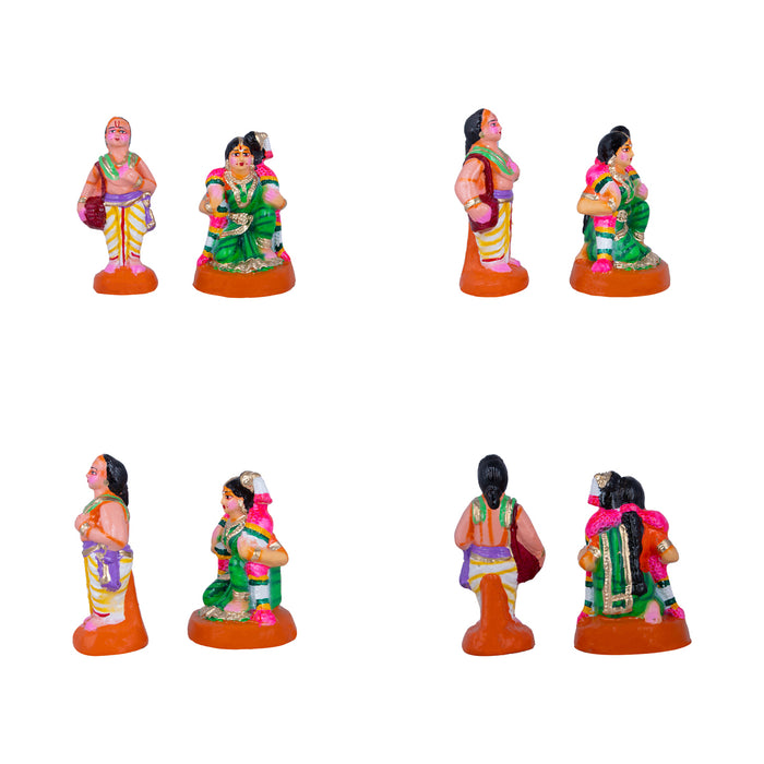 Andal Jananam Clay Golu Bommai Set - 10 x 5 Inches | Giri Golu Doll/ Navaratri Golu Bomma/Gombe/Bommai