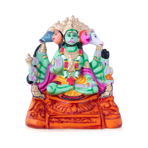 Panchmukhi Hanuman Paper Mache Golu Bommai - 11 x 9 Inches | Giri Golu Doll/ Navaratri Golu Bomma/Gombe/Bommai - Paper Mache Kolu Bommai