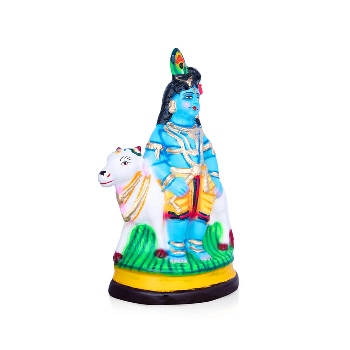 Cow Krishna Paper Mache Golu Bommai - 11 x 7 Inches | Giri Golu Doll/ Navaratri Golu Bomma/Gombe/Bommai