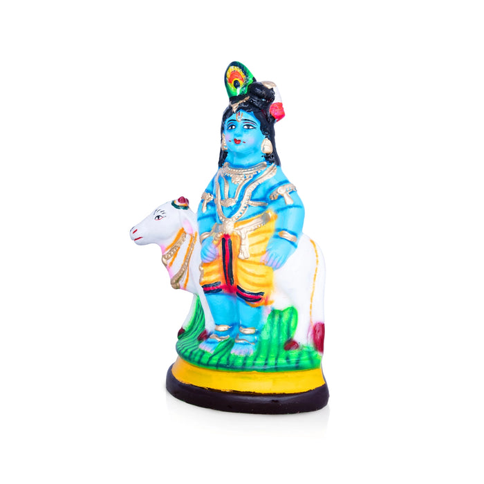 Cow Krishna Paper Mache Golu Bommai - 11 x 7 Inches | Giri Golu Doll/ Navaratri Golu Bomma/Gombe/Bommai